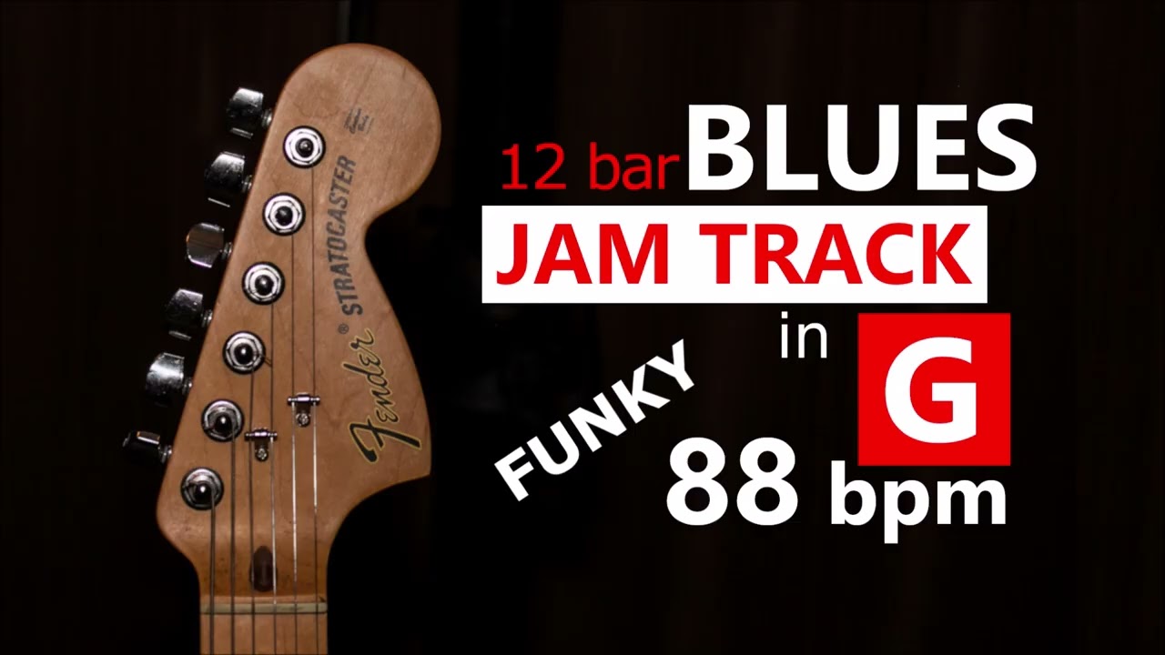 Blues Backing Track in G - Funky (12 bar, 88 bpm)