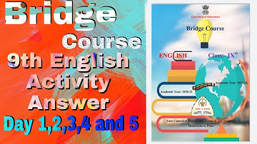 English 9th std Bridge Course Answer day 1,2,3,4 and 5 |