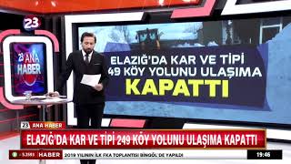 ELAZIĞ’DA KAR VE TİPİ 249 KÖY YOLUNU ULAŞIMA KAPATTI