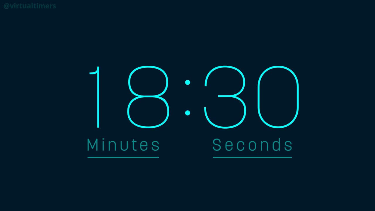 18 Minutes and 30 Seconds Countdown Timer with Alarm & Time Markers ...
