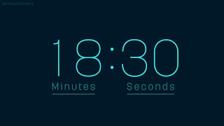 Celebrity 18 Minutes and 30 Seconds Countdown Timer with Alarm & Time Markers / Chapters - Rounded - Blue Wealth