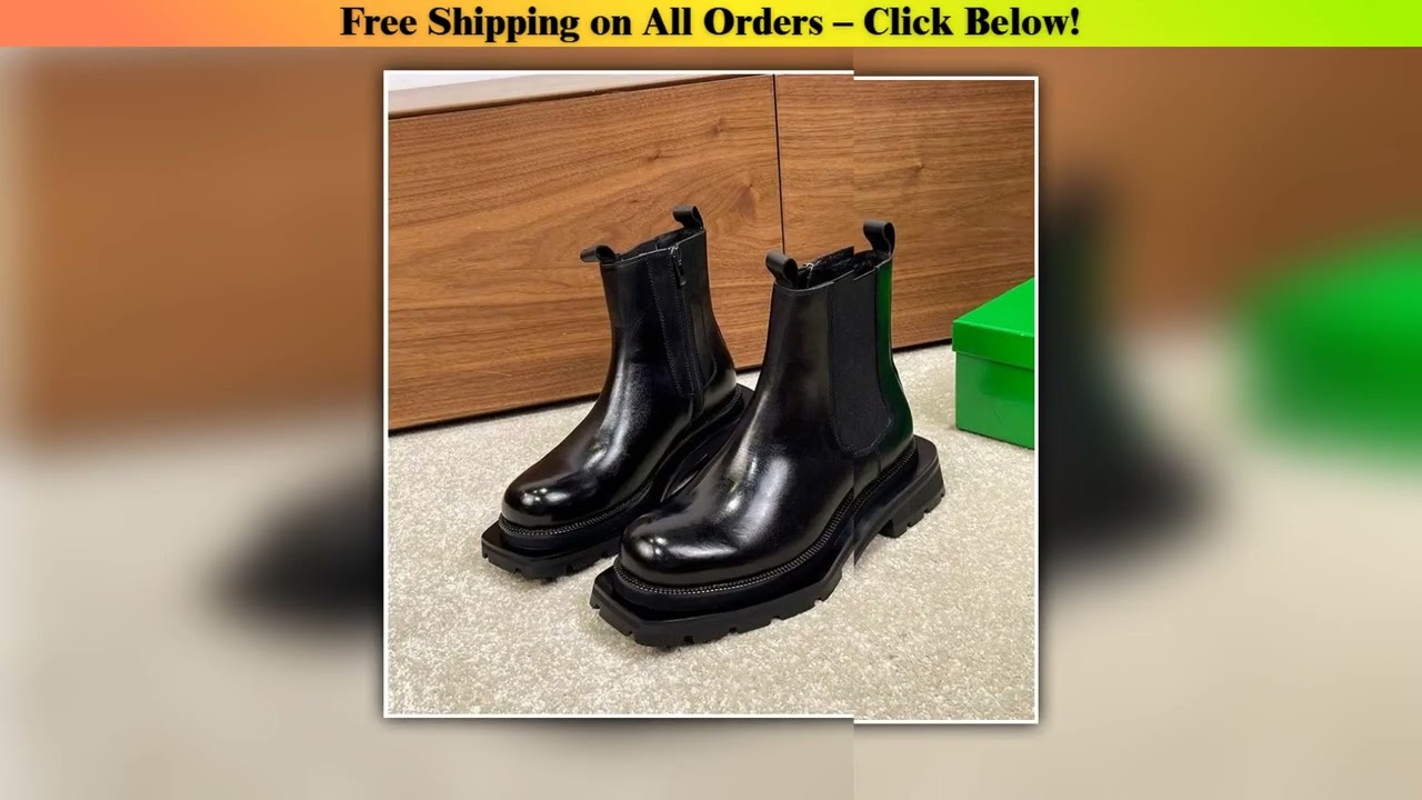 Luxury Men Chelsea Boots Genuine Leather Thick Sole British High Top Motorcycle Boots Premium Work