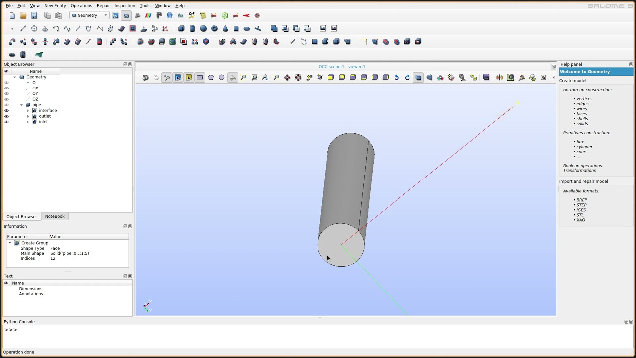 Creating Fluid and Solid Geometries in Salome
