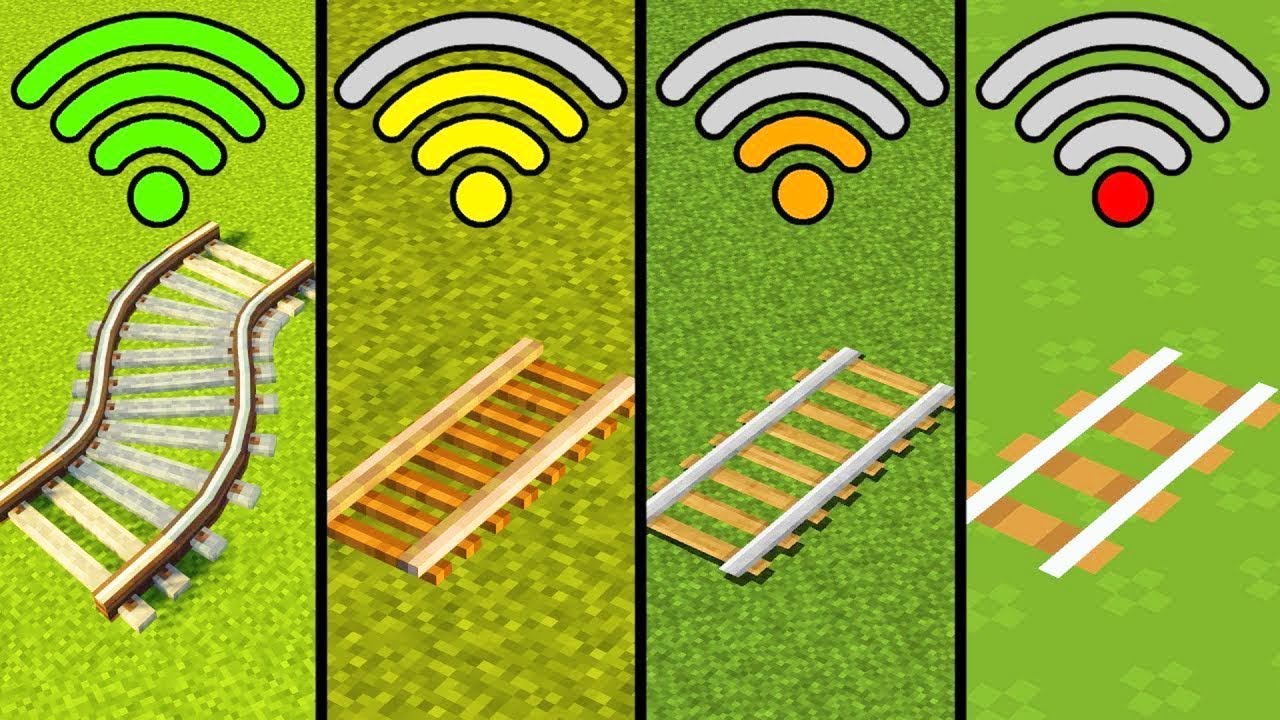 minecraft rails with different Wi-Fi levels - YouTube