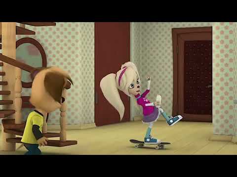 Дружок ставил скейт на полу а Роза уступила и ударилась а Дружок забрал телефон Папы из Барбоскиных 