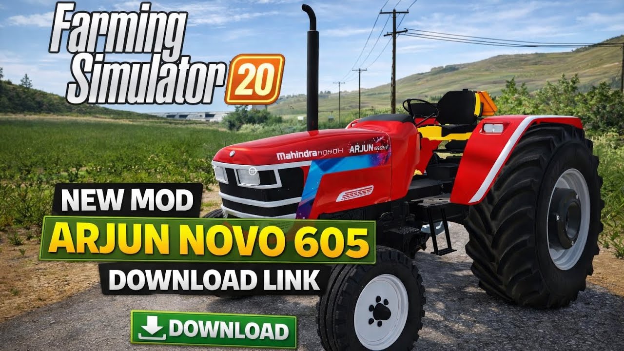 Fs20 Simple Arjun novo 605 tractor mod link || Farming Simulator 20 🌾🌾 || 