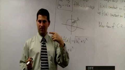 Complex Analysis Lecture 8—Cauchy–Riemann Equations in Polar Form (INCOMPLETE)