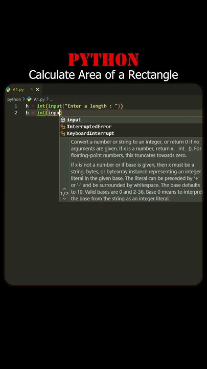 How to Calculate Area of a Rectangle in Python Language | #shorts # ...