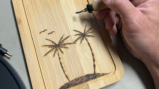 How to wood burn a beach theme in 6 minutes! 