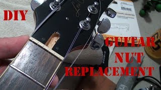 DIY How to Replace a Guitar Nut - How to Install a Graphtech Tusq XL Nut On an Epiphone Les Paul