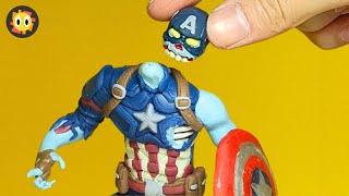 How to make Zombie Captain America with clay from What If | make MARVEL Figures | SunClay