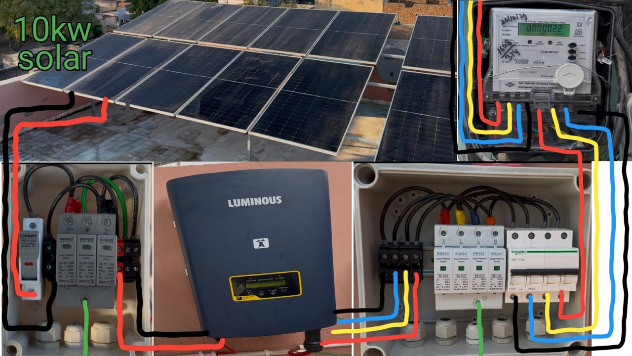 ▶️ Solar panel installation full fitting and electric house wiring