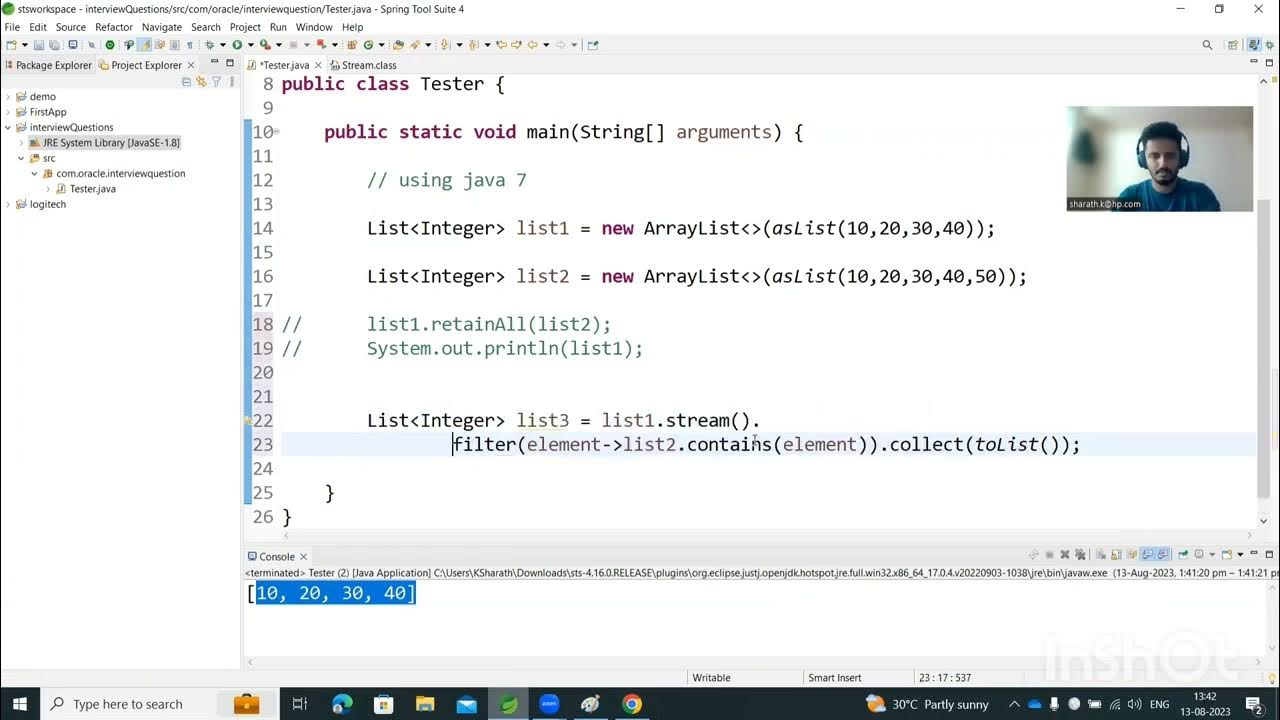 Java program to find common elements from the two given lists using ...