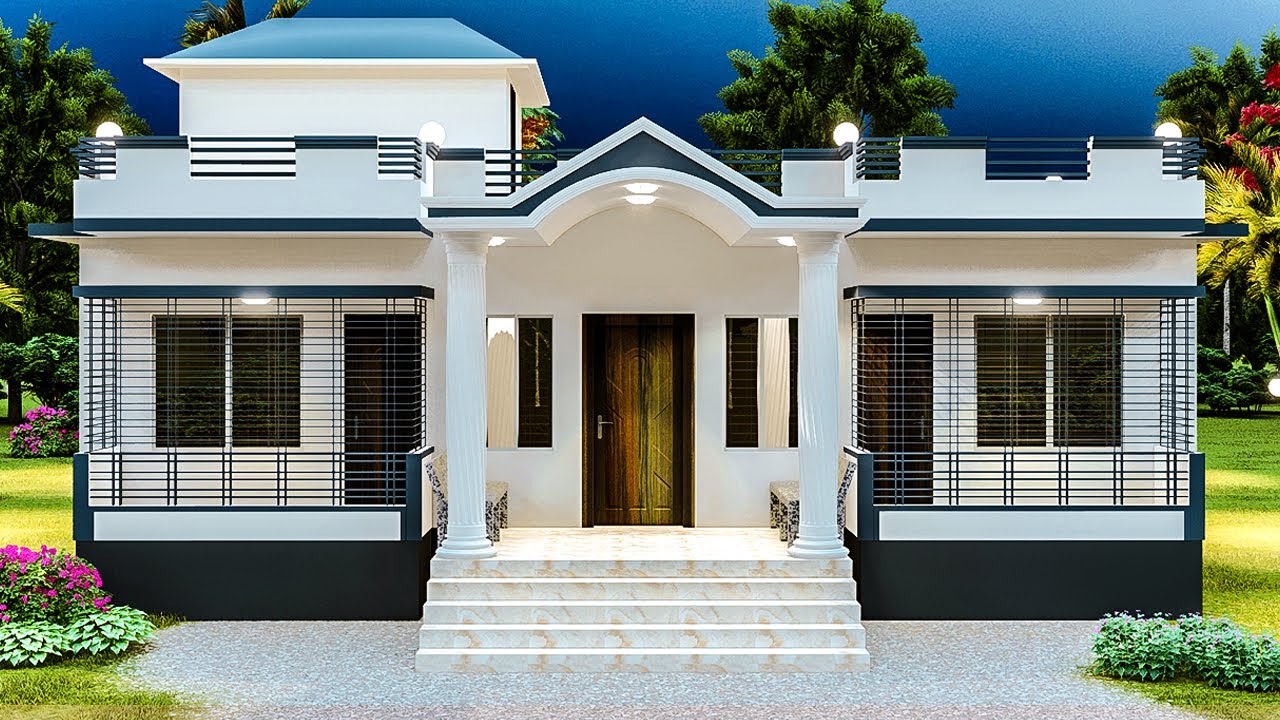 একটি একতলা বাড়ির ডিজাইন ।