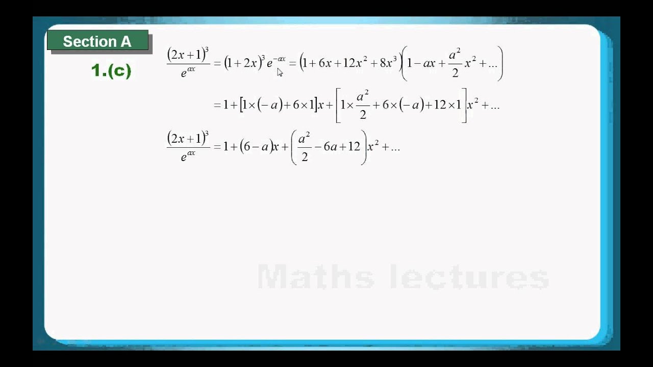 Hkdse maths m1 practice q01 binomial theorem exponential series