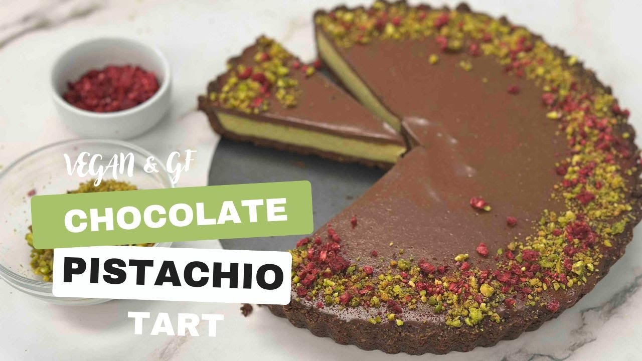 Healthy Chocolate Pistachio Tart (keto, gluten free, vegan)