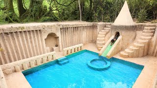 Build A Underground Hut  And Castle Swimming Pool