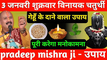 3 जनवरी शुक्रवार विनायक चतुर्थी तिथि के दिन 5 गेहूं के दाने वाला उपाय जरूर करे || Pradeep Ji Mishra