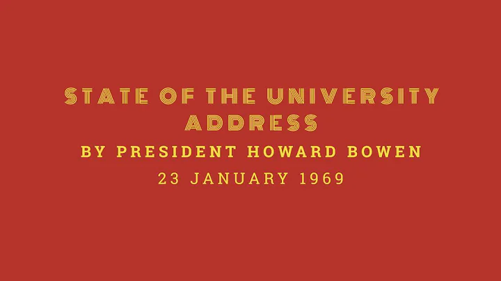 State of the University Address by President Howar...