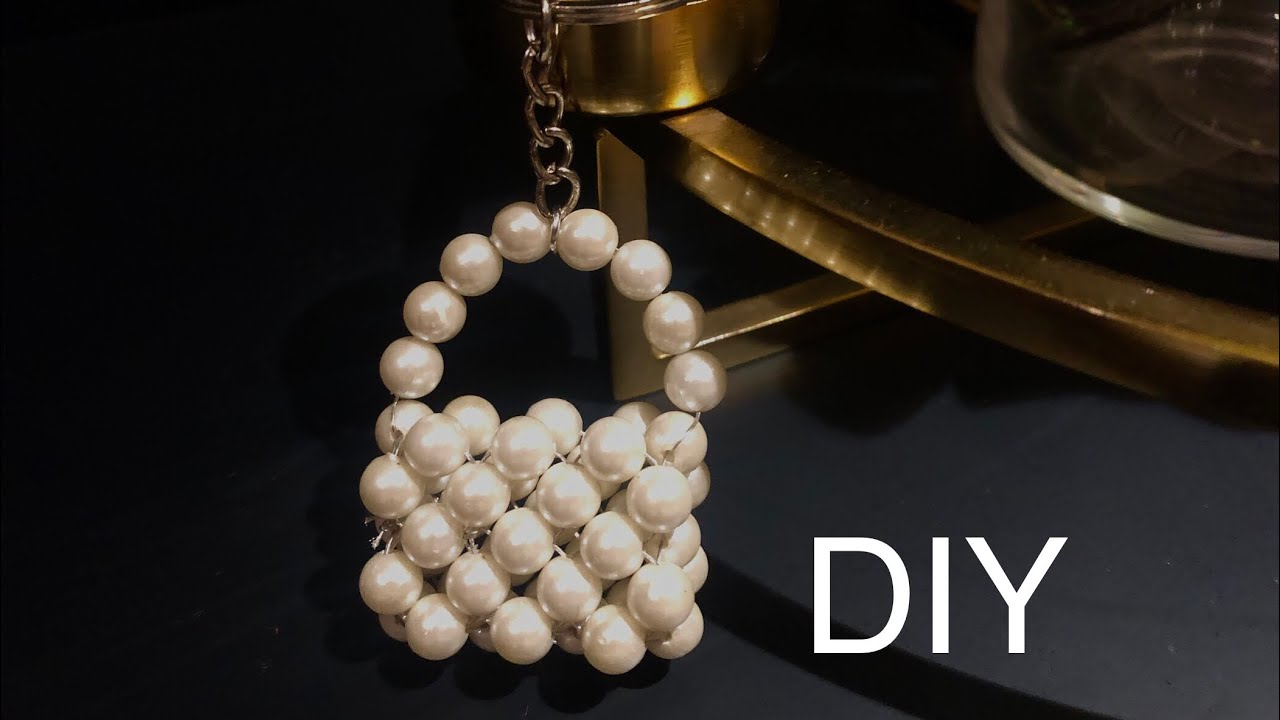 DIY mini pearl bag keychain |miniature bag @BeadsArt #diy #keychain #miniature #beadsart #pearlbag