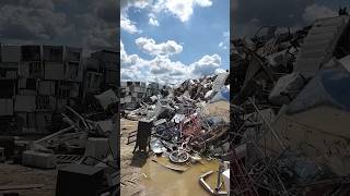 Look at the neat stack of washing machines and dryers #landfill #garbage #trash #recycle