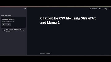 Chatbot for CSV file using Streamlit and Llama 2