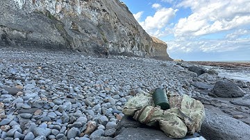 Hunting On A Remote Beach For Jurassic Fossils - ASMR Fossil Hunt 