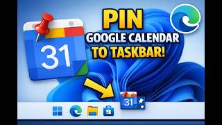 How to Add or Pin Google Calendar to Windows 11 Taskbar using Microsoft Edge | GearUpWindows