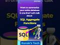 SQL Aggregate Functions MIN MAX COUNT SUM AVG #ronakstech #coding #sqlaggregate #learnsql