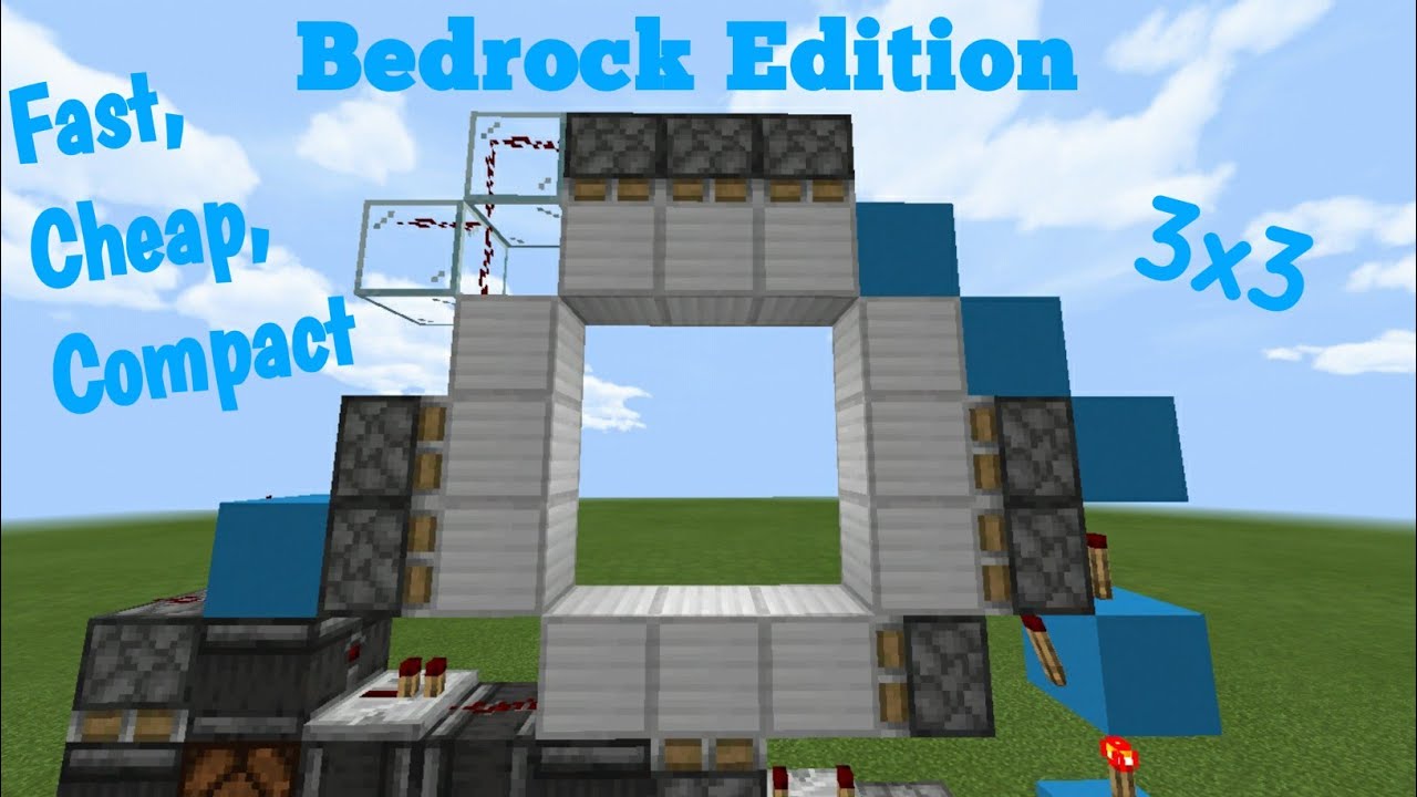 Minecraft Bedrock: How To Make A 3x3 Fast and Compact Piston Door - YouTube