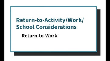 Concussion/mTBI Return to Work Guidelines