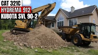 Digging for a Retaining Wall with a CAT 321C Hydrema 912 & Kubota SVL 902