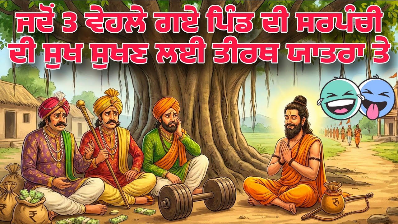 ਜਦੋਂ 3 ਵੇਹਲੇ ਗਏ ਪਿੰਡ ਦੀ ਸਰਪੰਚੀ ਦੀ ਸੁਖ ਸੁਖਣ ਲਈ ਤੀਰਥ ਯਾਤਰਾ ਤੇ ।Punjabi story  Desi Story #motivation 
