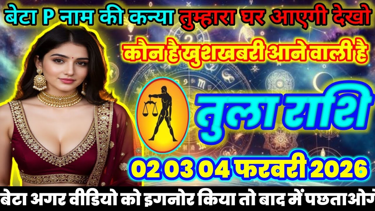 तुला राशि वालों P नाम की कन्या | तुम्हारा घर आएगी आखिर कौन है जान लो | today tularashifal 2026 
