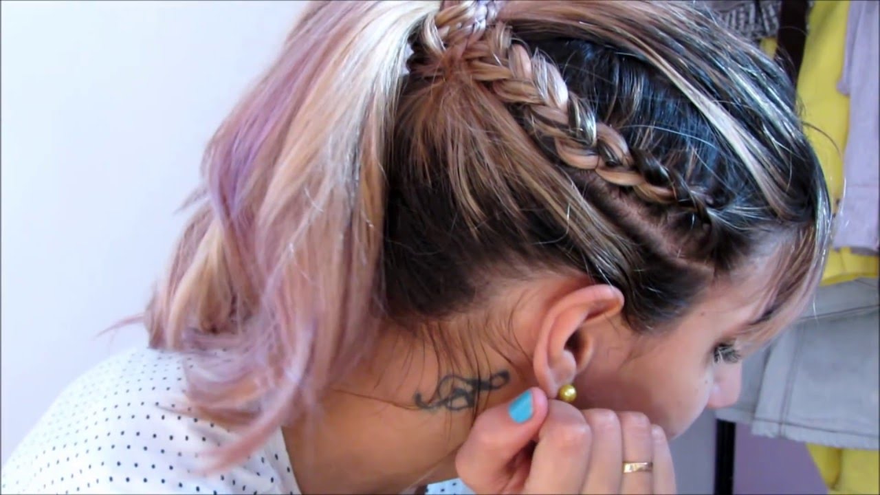 Penteado trança lateral e rabo de cavalo Por Pamella Rocha