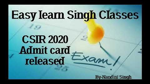 Download CSIR Net-2020 Admit Card Now | Link in Description