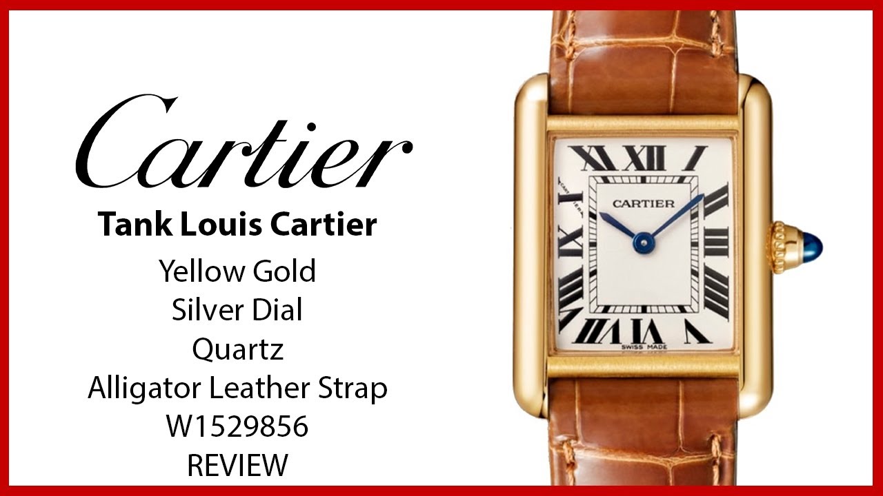 CRW1529856 - Tank Louis Cartier watch - Small model, quartz movement,  yellow gold, leather - Cartier