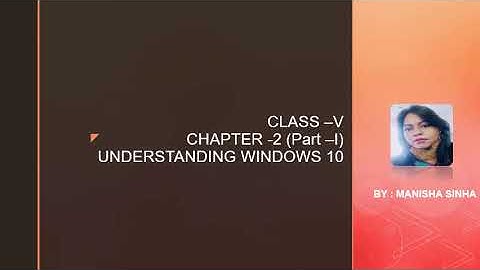 Class- V Ch-2(part 1) Understanding Windows 10