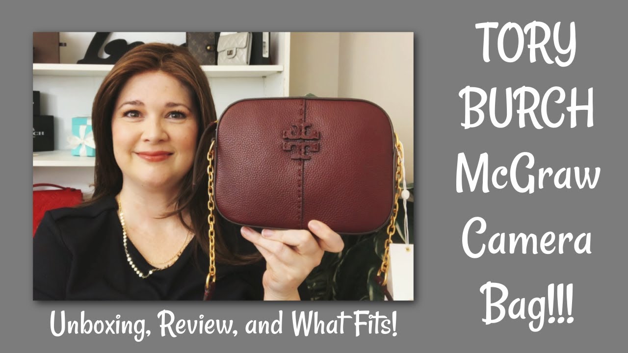 TORY BURCH McGraw Camera Bag  Unboxing, Review, and What Fits! 