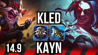 KLED vs KAYN (TOP) | 13/1/9, 71% winrate, 9 solo kills, Legendary | EUW Master | 14.9