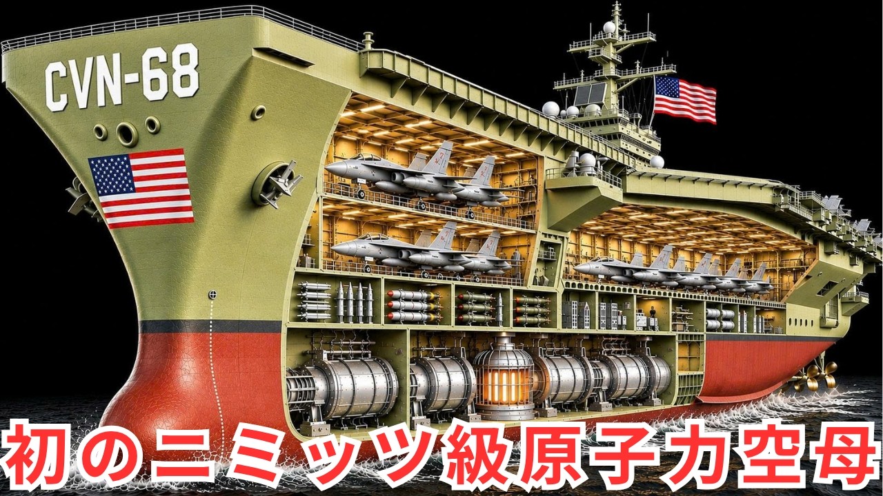 米海軍 CVN 68 航空母艦 ニミッツ チャレンジ 完全解説】ニミッツCVN-68の内部構造 — 世界初の量産型原子力空母にし