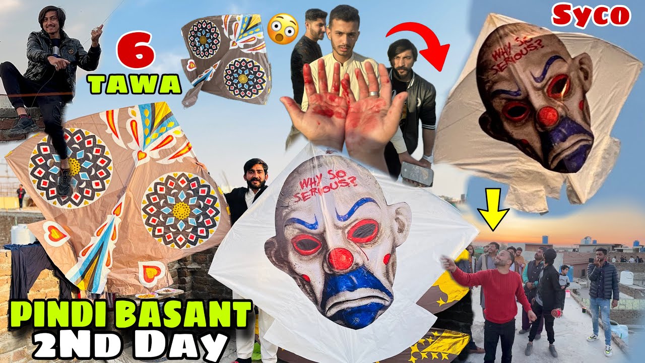 Rawapindi Basant 2nd Day 🥰Pakistan Biggest Basant Flying Syco Kite 14 Gethi  Non stop patangbazi🔥