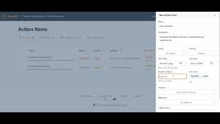 Creating an action item