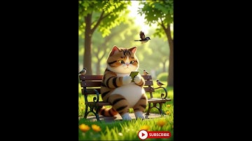 The Lazy Cat Who Forgot the Real World | Morning Park Vibes 🐱📱🌳 #cat #cute #ai #funny