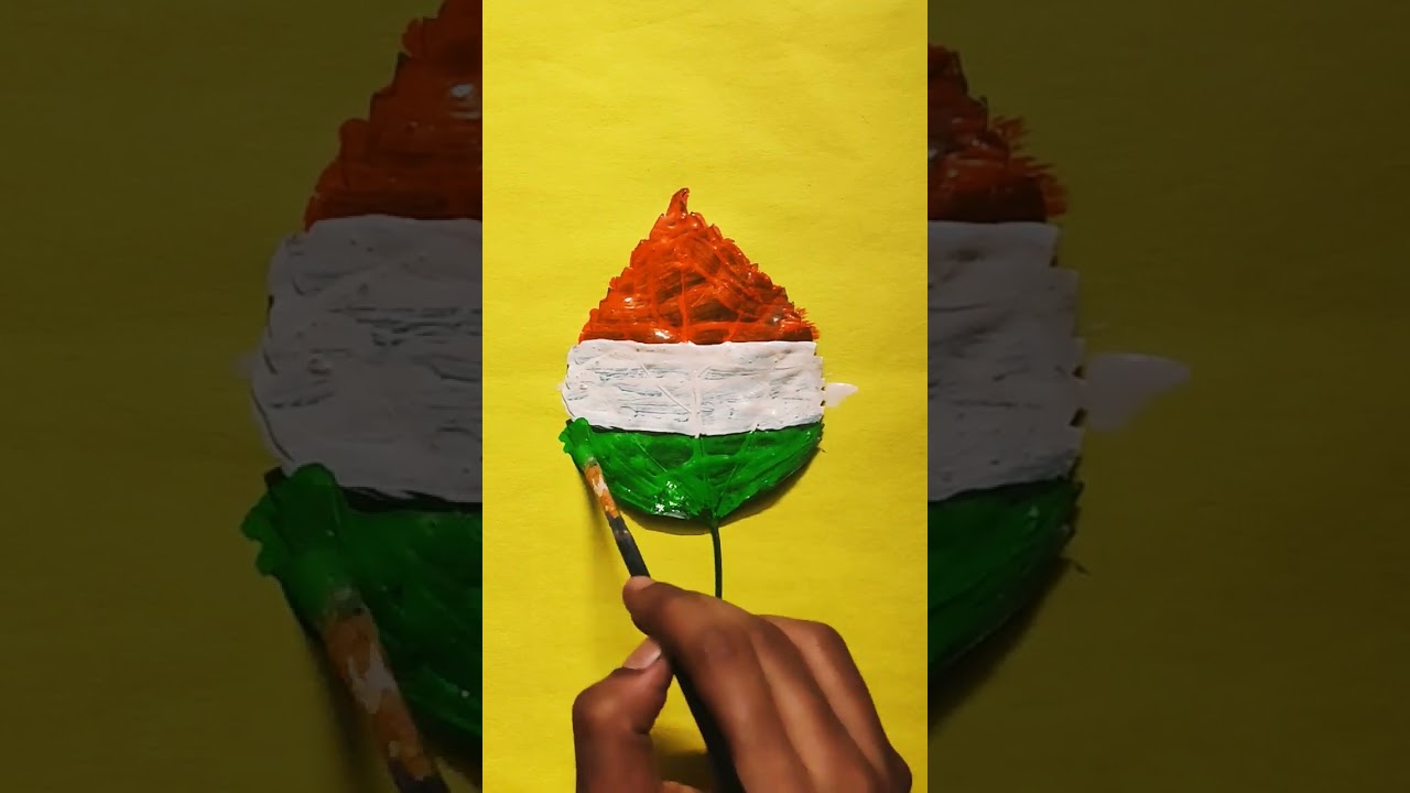 Flag painting on Leaf 🍃