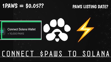 PAWS UPDATE: Connect PAWS To Solana Wallet