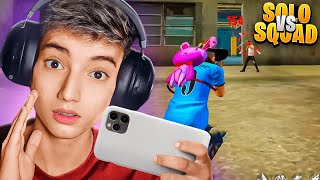 MINHA PRIMEIRA VEZ SOLO VS SQUAD NO MOBILE! FREE FIRE