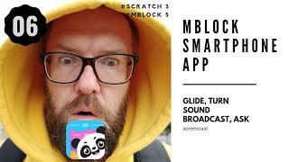 mBlock - How to: glide, turn sprite, play sound, broadcast message, ask user