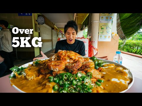 INSANE Mee Rebus Challenge!   Massive Malay Noodles with Gravy Mukbang!   Singapore Street Food!