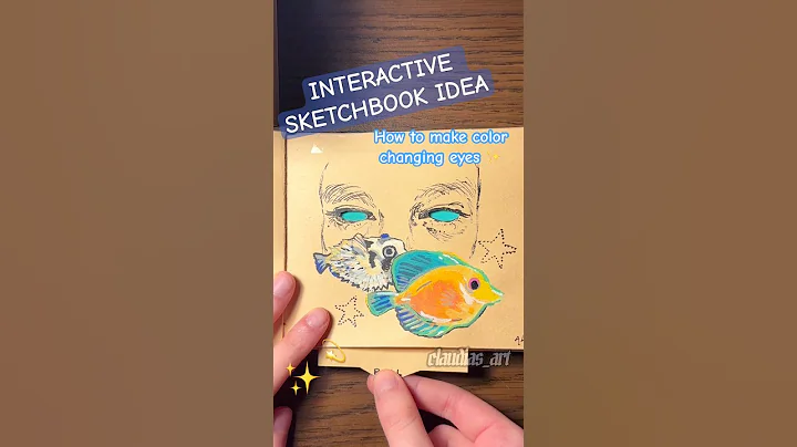 INTERACTIVE SKETCHBOOK IDEA: how to make color changing eyes! #shorts #art #artist #sketchbook thumbnail